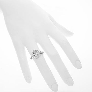 14K Solid White Gold Diamond Engagement Ring 0.84 Ctw